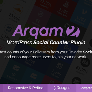 Arqam v2.5.1 – Retina Responsive WordPress Social Counter Plugin