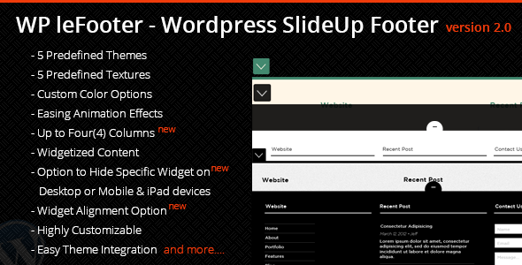 WP leFooter v2.0 – WordPress SlideUp Footer Plugin