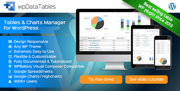 wpDataTables v1.6.1 – Tables and Charts Manager for WordPress