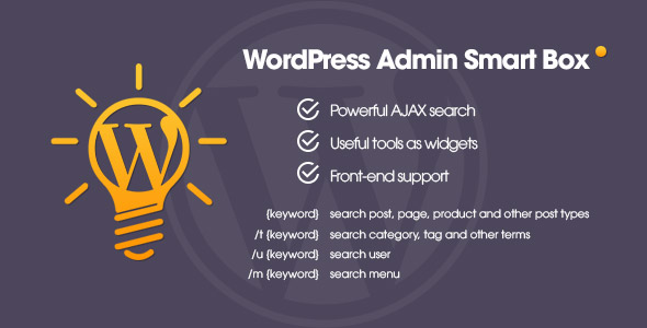 WP Admin Smart Box – Powerful AJAX search & tools for WordPress backend