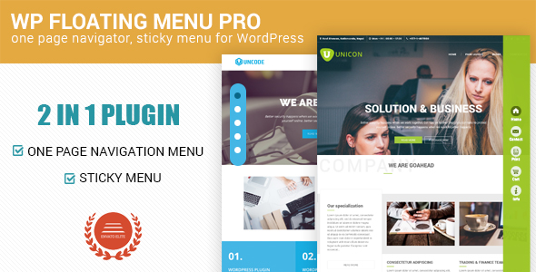 WP Floating Menu Pro – One page navigator, sticky menu for WordPress