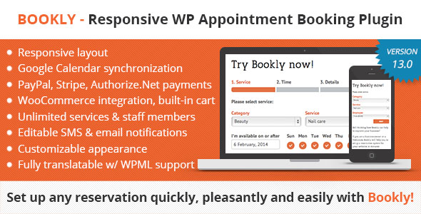 Bookly Booking Plugin v13.0 Responsive Appointment Booking