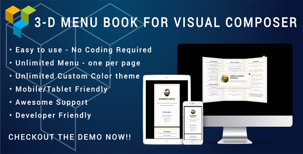 Visual Composer – 3D Menu Flyer for Restaurant and Cafe