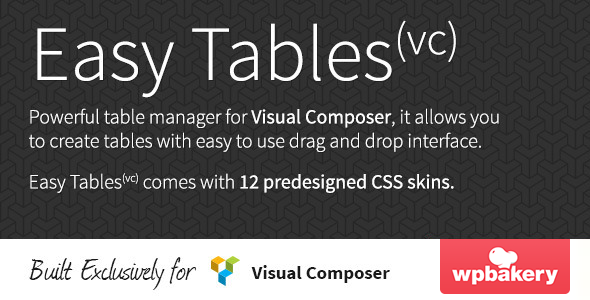 Easy Tables v1.0.11 – Table Manager for Visual Composer