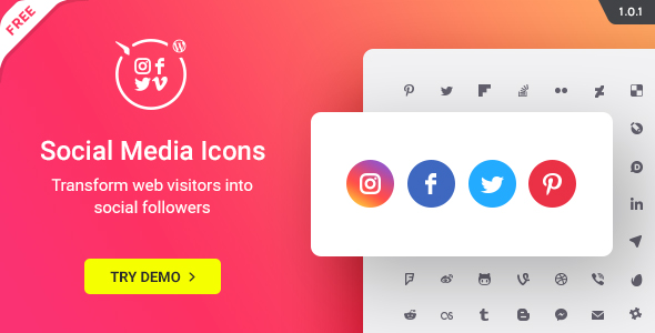 WordPress Social Media Icons v1.0.1 Social Icons Plugin