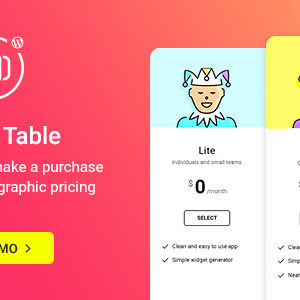 WordPress Pricing Table Plugin v1.0.0