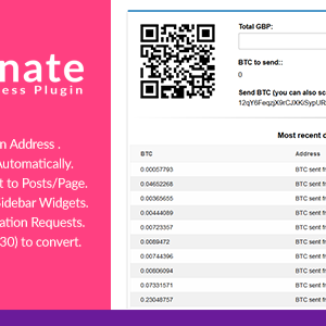 Bitcoin Donate v1.0.0 – A WordPress Plugin