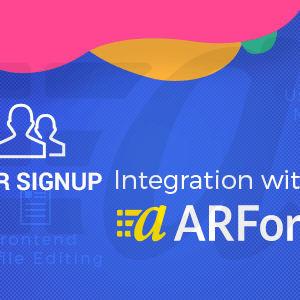 User Signup for Arforms v1.5